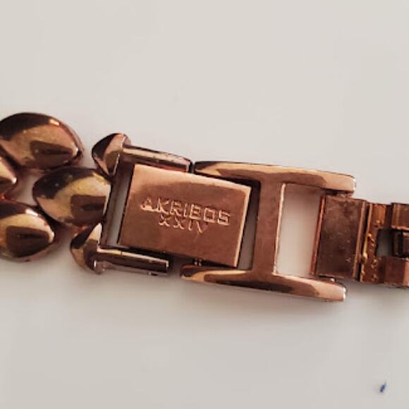 Akribos XXIV Women's AK 839 Watch 34mm Swarovski Crystals Rose Gold Bracelet‎ - Picture 7 of 10